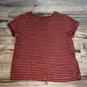 orange striped shirt